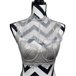 Victoria's Secret Dream Angles High Neck Chatilly Lace Demi Sz 32D Bra